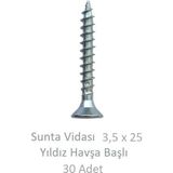 Sunta Vidası 3,5 x 30 mm 25 Adet Yhb Vida