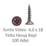 Sunta Vidası 4,0 x 18 mm 100 Adet Yhb Vida