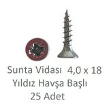 Sunta Vidası 4,0 x 18 mm 25 Adet Yhb Vida