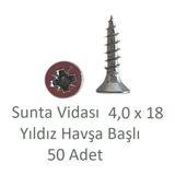 Sunta Vidası 4,0 x 18 mm 50 Adet Yhb Vida