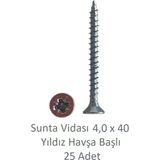 Sunta Vidası 4,0 x 40 mm 25 Adet Yhb Vida