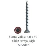 Sunta Vidası 4,0 x 40 mm 50 Adet Yhb Vida