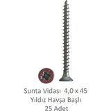 Sunta Vidası 4,0 x 45 mm 25 Adet Yhb Vida