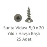 Sunta Vidası 5,0 x 20 mm 25 Adet Yhb Vida