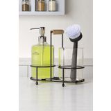 Suntel 2 li Metal Standlı Plastik Sıvı Sabun Şişesi Sabunluk 500 ml Siyah