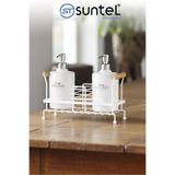 Suntel 2’li Metal Standlı Plastik Sıvı Sabun Şişesi Sabunluk 500 ml Beyaz
