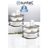Suntel 3 Katlı Metal Raf – Mutfak ve Dolap İçi Düzenleyici Organizer 2 ADET
