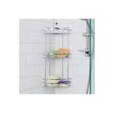 SUNTEL BANYO MUTFAK AKSESUARLARI 3 Katlı Köşe Banyo Rafı - Krom Kaplama - Banyo Organizer