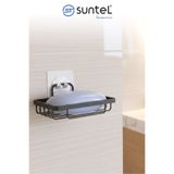 SUNTEL BANYO MUTFAK AKSESUARLARI Sabunluk Banyo Mutfak Lavabo Metal Sabunluk Yapışkanlı Mat Siyah