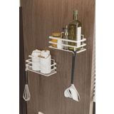 SUNTEL BANYO VE MUTFAK AKSESUARLARI 2'li Yapışkanlı Metal Baharatlık Rafı - Mutfak Düzenleyici Set