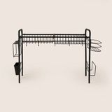 Suntel Evye Üstü Metal Bulaşıklık ve Mutfak Organizeri - Siyah - 36X71X48 cm