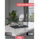 Suntel İKİ KATLI MODÜLER TABAKLIK BULAŞIKLIK MAT SİYAH