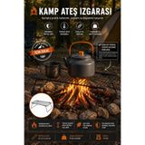 Suntel Katlanabilir Kamp Ateş Izgarası 46 x 20,5 x 14,5 cm – Galvaniz Çelik Kamp Ocağı Izgarası, Kamp ve Piknik Ateş Üstü Izgara Standı