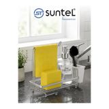 Suntel Mutfak Lavabo Üstü Düzenleyici Organizer - Krom Metal Süngerlik, Deterjanlık ve Bez Askılı Stand