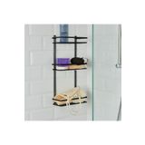 Suntel Siyah 3 Katlı Kancalı Banyo Rafı