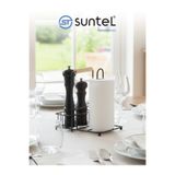 Suntel Siyah Metal Ahşap Saplı Tezgah Üstü Kağıt Havluluk ve Baharatlık Standı
