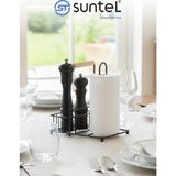 Suntel Siyah Metal Ahşap Saplı Tezgah Üstü Kağıt Havluluk ve Baharatlık Standı