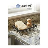Suntel Siyah Metal Çok Amaçlı Sabunluk ve Süngerlik Tezgah Üstü Banyo Mutfak Düzenleyici Organizer