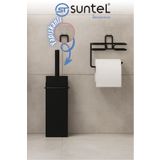 Suntel Yapışkanlı Yedekli Tuvalet Kağıtlığı ve Tuvalet Fırçası Seti – Delmeden Pratik Montaj,