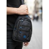 Suntrend Unisex Göğüs ve Omuz Çantası Body Bag - Siyah - Mavi