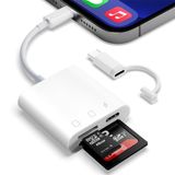 SUNTRSI Telefon için SD kart okuyucu, Micro SD kart kamera kart okuyucu adaptörü, çift kart yuvası, hafıza kartı okuyucu, kart adaptörü, aynı anda şarj ve kart okuma, uygulama gerektirmez