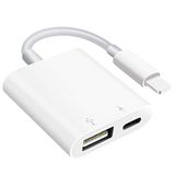 SUNTRSI USB kamera adaptörü, USB soketi OTG adaptörü, telefon ile uyumlu, şarj bağlantılı taşınabilir USB adaptörü, USB adaptörü, uygulama yok, kart okuyucu desteği (beyaz)