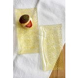 Sunu Yellow Dots Sarı Desenli 2'li Küçük Cam Tabak Seti - 10x20 Cm