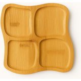 Sunum Tabağı Estetik Ahşap Tabak Meze, Çerez, Kahvaltı Sunumları Için 4 Bölmeli Servis Tabağı - 1 lt