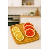 Sunum Tabağı Estetik Kare Ahşap Tabak Meze, Çerez, Kahvaltı Sunumları Için Servis Tabağı - 1 lt