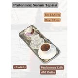 Sunum Tepsisi Paslanmaz Servis Tepsisi Çelik Çay Tepsi Kahve Tepsisi 33 Cm