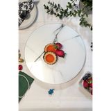 Sunum360 SUNUM360 Beyaz Mermer Desenli, Dönen Standlı Lüx Servis Sunum Tabağı. Dönen Pasta ve Peynir Tabağı Standı Lazy Susan - 31cm