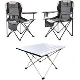 Sunup Kamp Masası +2 Adet Kamp Koltuğu Evolite Kamp Sandalyesi Gri Uzun Ömürlü - 6456 Ecorce Tube Marron - Polyester