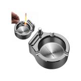 Sunup Paslanmaz Çelik Sigara Kokusunu Çeken Metal Çakmaklı Küllük Zippo Yakıt Benzin İle Çalışır