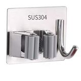 Sunup Sn-26354 Fırça Süpürge Paspas Mop Sapı Tutucu Askı Çok Amaçlı Duvara Monte Askılık Kancalı Tutucu