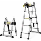 Sunup SN-29683 4+4 Metre Teleskopik Merdiven Karavan & Tekne Katlanır Alüminyum - Renkli