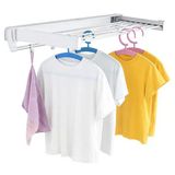 Sunup Sn-37717 Katlanabilir Çamaşır Kurutma Askısı Duvara Monte Gizli Balkon Akordeon Kurutma Beyaz