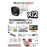 Sunveo 12 Kameralı 5 Mp Sesli Güvenlik Kamerası Gece Renkli Yüz ve Araç Tanımalı Full Hd Kamera Sistemi - Beyaz