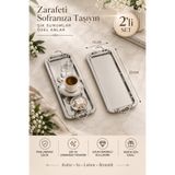 SUNVERA ÇELİK 2'li 13x35 cm Paslanmaz Çelik Gümüş Servis ve Sunum Tepsisi Gümüş Kulplu Dikdörtgen Kahve Çay İkram Tepsisi Lokum Çikolata Pasta Tatlı Kahvaltı Servis Tepsisi Dekoratif Tepsi Seti