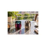 SUNVERA ÇELİK 2’li Fıçı Model Küllük – Paslanmaz Çelik Küllük Tabağı – Gümüş & Gökkuşağı Renk Dekoratif Masa ve Balkon Küllüğü – İç/Dış Mekan Kullanıma Uygun