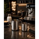 Sunvera Çelik Paslanmaz Çelik 350 ve 500 ml Ikili Barista Sütlük Set Bulaşık Makınasında Yıkanablir