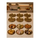 SUNVERA ÇELİK Paslanmaz Çelik Gold Mini Çerezlik Pasta Ve Tatlı Tabağı 12 cm 6 Adet