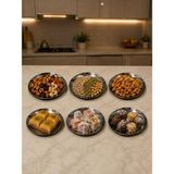 Sunvera Çelik Paslanmaz Çelik Gümüş 6lı Mini Çerezlik Pasta Veya Tatlı Tabağı 12 cm