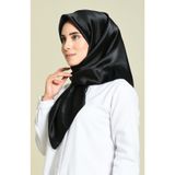 Sunway Kadın Siyah Düz Renk Kristal Eşarp