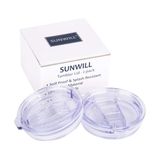 SUNWILL Sadece Kapak 590 ml Seyahat Bardakları, Dökülmeye Dayanıklı Kapak, Sıçramaya Dayanıklı Silikon Sürgülü Kapak Yedek 2 Paket, Pipet Dostu, BPA İçermez