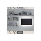 Sunwise Home Duvar Rafı, Tv Rafı Salon Dekorasyonu 3'lü Tv Rafı Beyaz 100*15 50*15 50*15