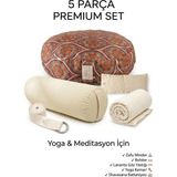 SUNYOGA 5 Parça Premium Yoga ve Meditasyon Seti – Zafu Minder, Bolster, Lavanta Göz Yastığı, Yoga Kemeri ve Shavasana Battaniyesi - Standart