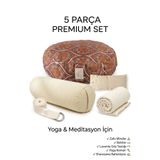 SUNYOGA 5 Parça Premium Yoga ve Meditasyon Seti – Zafu Minder, Bolster, Lavanta Göz Yastığı, Yoga Kemeri ve Shavasana Battaniyesi