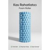 SUNYOGA Foam Roller Masaj Rulosu Orta Sert – Spor Sonrası Kas Gevşetici Yoga Pilates Fitness Masaj Köpüğü - Mavi - Açık Mavi