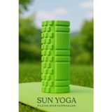 SUNYOGA Foam Roller Masaj Rulosu – Yoga, Pilates, Fitness ve Fizyoterapi İçin EVA Köpük Masaj Aleti (33x14 cm) (Fıstık Yeşili)