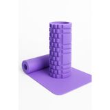 Sunyoga Foam Roller Masaj Rulosu – Yoga, Pilates, Fitness ve Fizyoterapi İçin EVA Köpük Masaj Aleti (33x14 cm) Mor